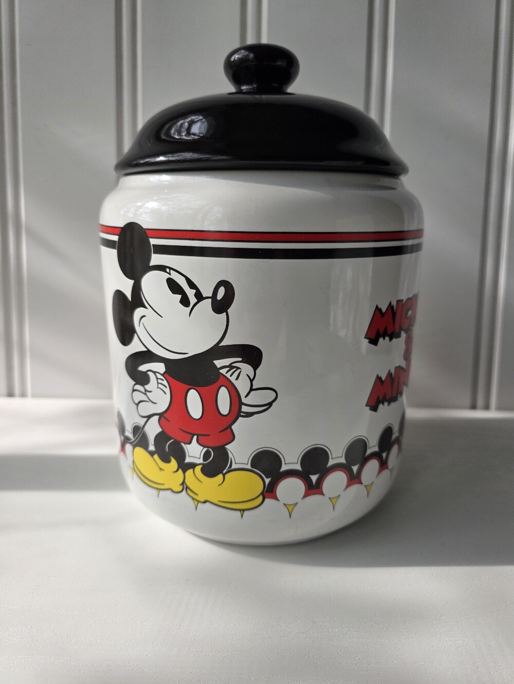 Vintage Disney 90s Mickey & Minnie Mouse Ceramic Cookie Jar Collectible
